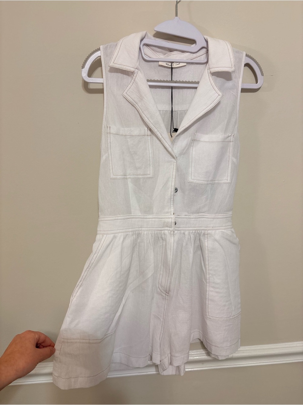 Mustard Seed White Utility Romper